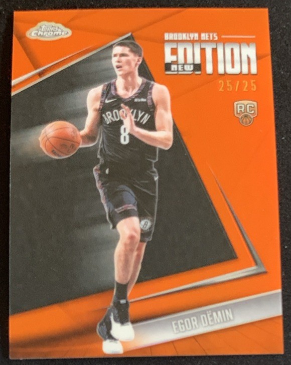 2025-26 Topps Chrome Update Egor Demin New Edition Orange 25/25 Bookend RC GR-11