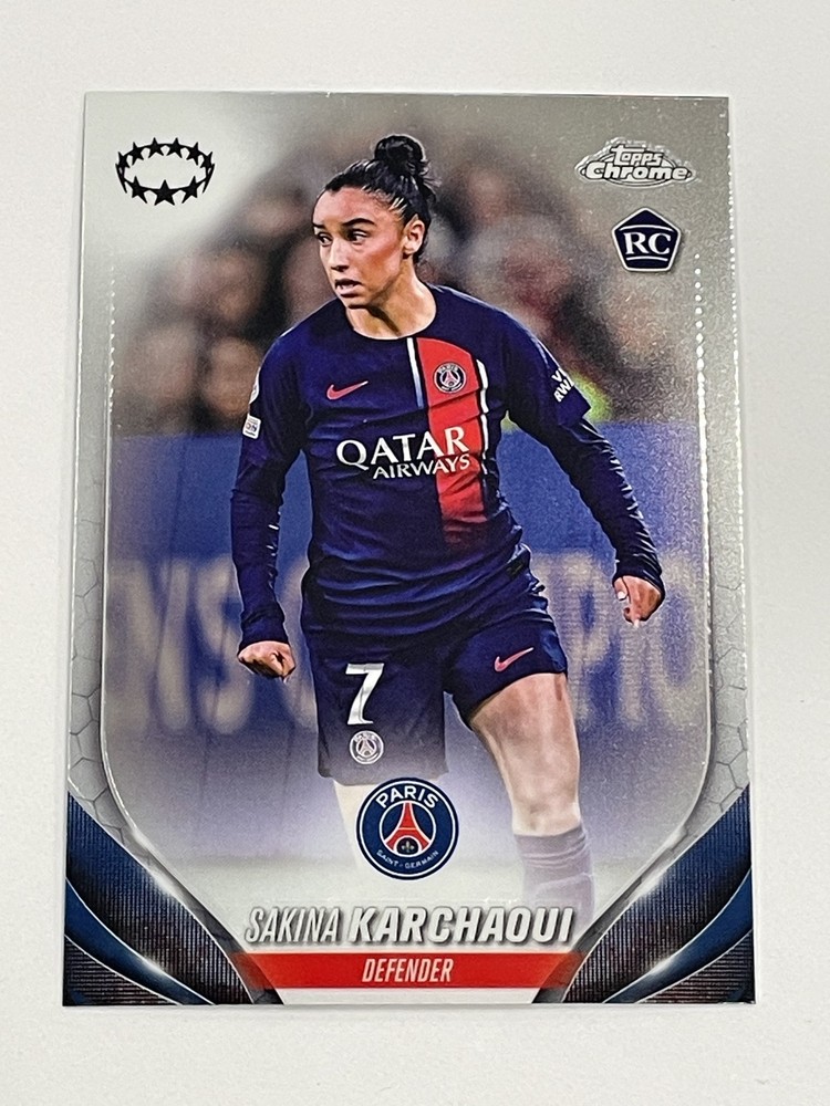2023-24 Topps Chrome Women&rsquo;s Soccer – Sakina Karchaoui RC – Paris Saint-Germain