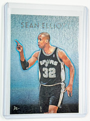 Sean Elliott Platinum Plated Artist Signed « San Antonio Spurs » Trading Card 1/1