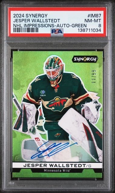 JESPER WALLSTEDT 2024-25 SYNERGY Impressions #IM87 Green Auto PSA 8 💎 💎 💎