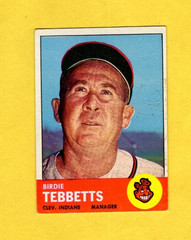 1963 Topps Birdie Tebbetts #48 Cleveland Indians VG/EX FREE SHIPPING