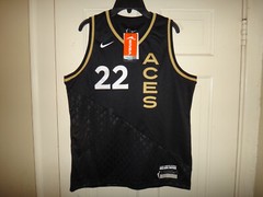Youth Nike A&rsquo;ja Wilson #22 WNBA Las Vegas Aces Rebel Edition Victory Jersey $85
