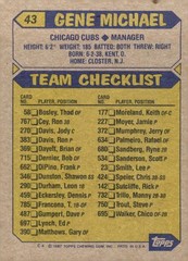 1987 Topps #43 Gene Michael