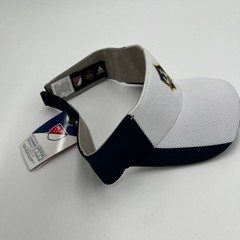 Adidas LA Galaxy MLS Soccer Visor Hat White Navy Blue Adjustable OSFA NWT