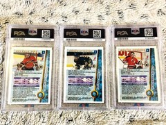 1994 TOPPS FINEST PATRICK ROY #30 + DOMINIK HASEK #43 + MARTIN BRODEUR #71 PSA 9