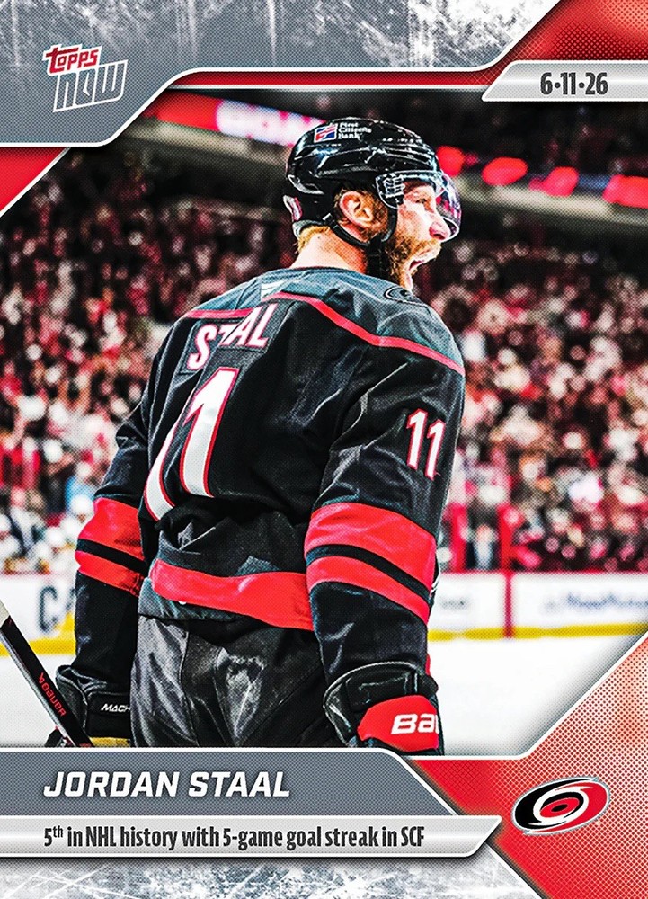 2025-26 NHL TOPPS NOW® Sticker #197 🏒 Jordan Staal 🌀 5-game Goal Streak in SCF