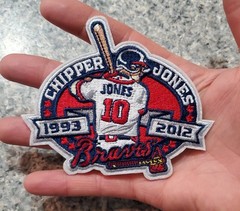 2013 Commemorative Patch Chipper Jones. Braves. Embroidered. Iron On. 4.5&Prime;x3.5&Prime;