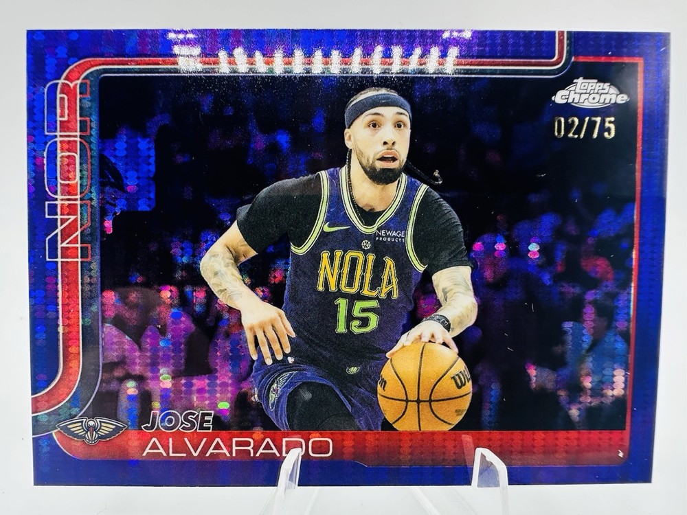 2025 Topps Chrome Jose Alvarado Purple Pulsar Refractor /75 Color Match Pelicans