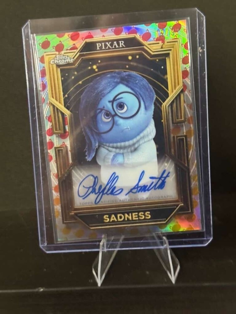 2025 Topps Pixar Gold Sadness Phyllis Smith Turning Red Etch Refractor Auto /99