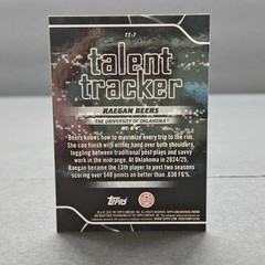 Raegan Beers 2025-26 Bowman Raegan Beers Talent Tracker Fuchsia Refractor #/199
