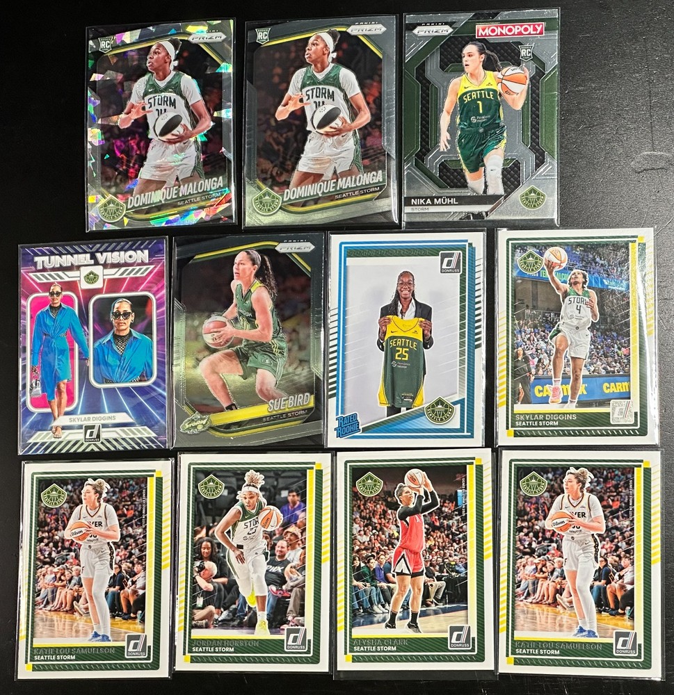 Sue Bird Prizm Seattle Storm Lot 11 Malonga Cracked Ice RC Diggins Mühl