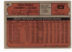 1972 Topps #80 Tony Perez, Cincinnati Reds, EX