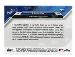 2024 TOPPS NOW #723 SHOHEI OHTANI DODGERS GREATEST DAY IN BASEBALL HISTORY