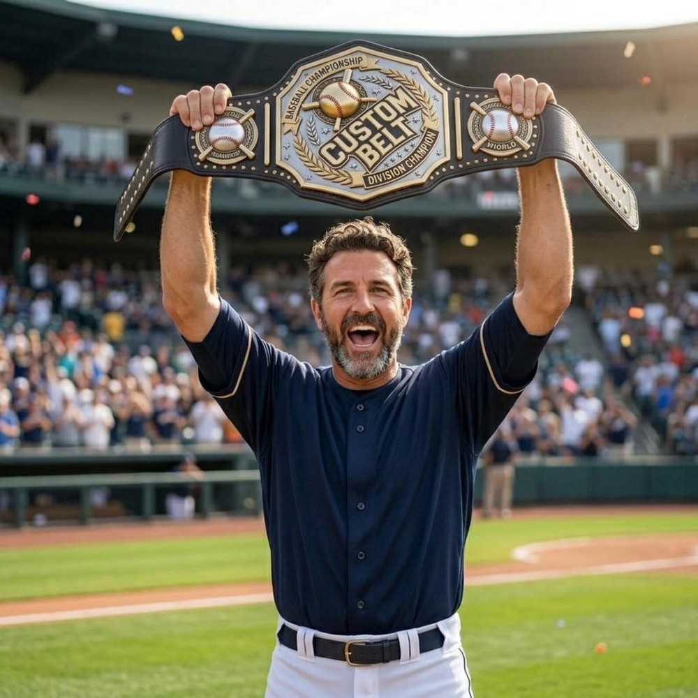 Personalized Baseball MVP Belt Custom Championship Trophy League Team Award Gift
