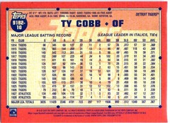 2026 Topps #91B2-10 Ty Cobb 1991 Topps Baseball 35th Anniversary (Series Two)