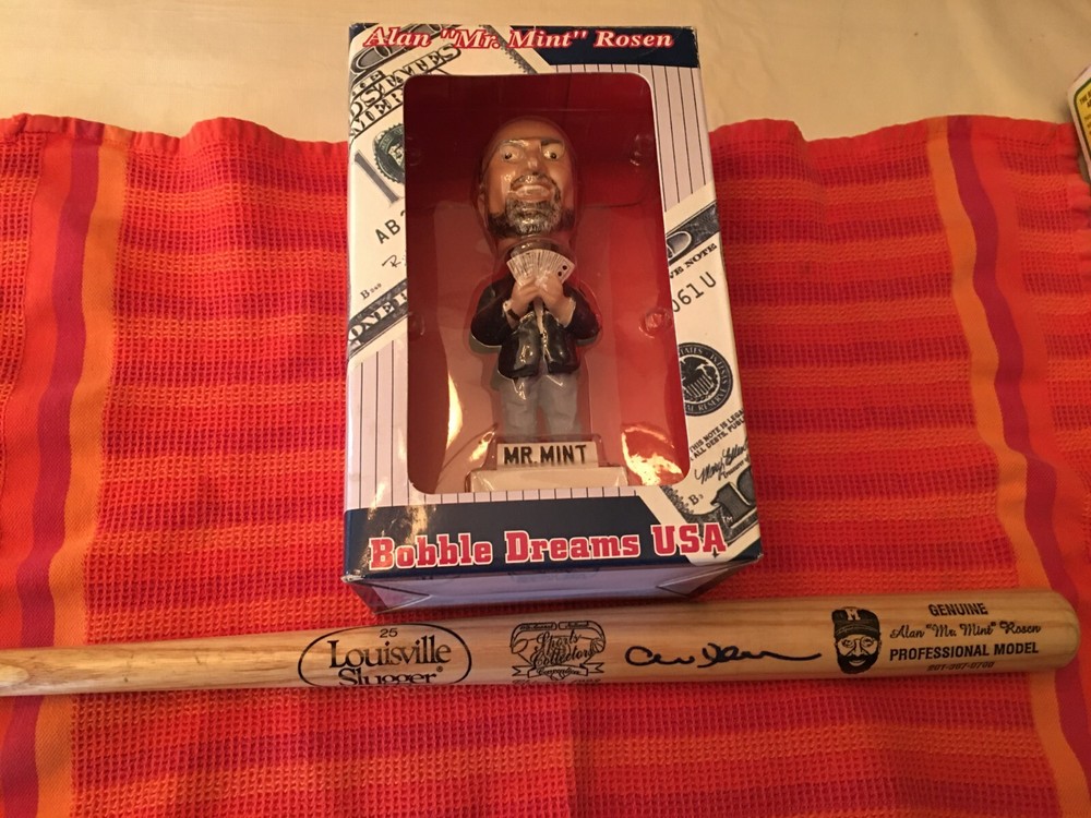 Alan Rosen « Mr.Mint » Autographed Bobblerhead & Mini Baseball Bat/L@@K!!!
