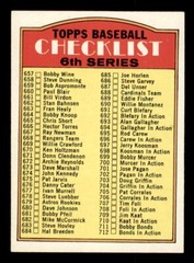 1972 Topps Baseball #604 6th Series Checklist (657-787) NM/MT *d23
