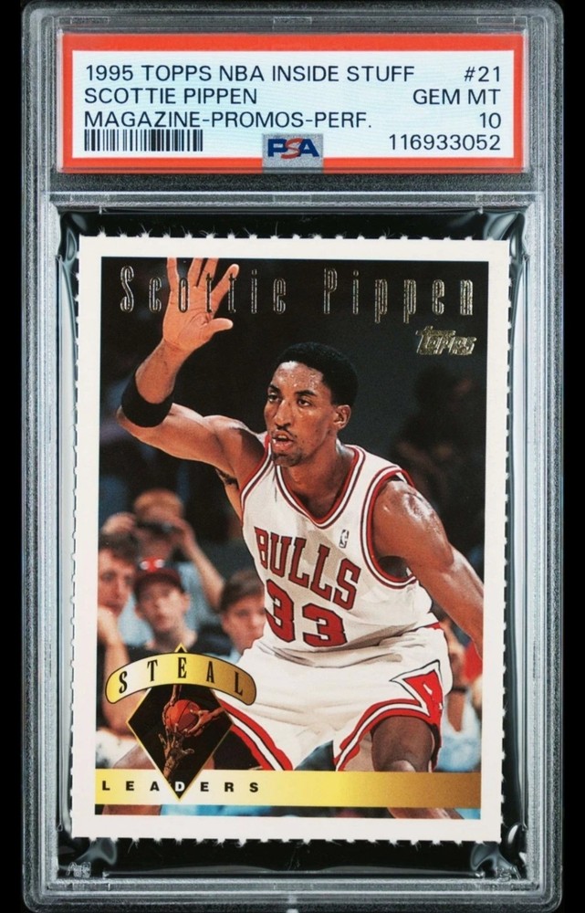 1995 TOPPS NBA INSIDE STUFF MAGAZINE PROMOS PERFORATED #21 SCOTTIE PIPPEN PSA 10