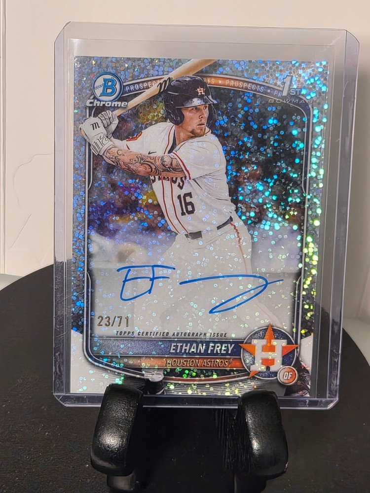 ETHAN FREY 2025 Bowman Draft #CPA-EF 1st Sparkle Refractor Auto /71