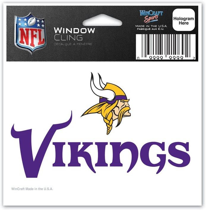 Minnesota Vikings Logo Static Cling Sticker NEW!! Window or Car NFL 3×4 Inches