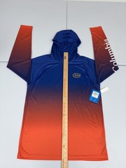 Men&rsquo;s Columbia Florida Gators PFG Tackle Hoodie Medium Blue Orange Omni-Shade UV