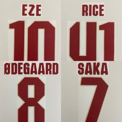 2025/26 Arsenal UCL 3RD Soccer Name & Number Set Player Size