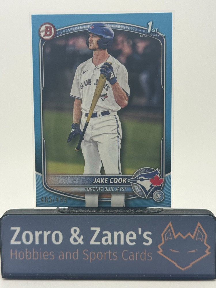 Jake Cook 2025 Bowman Draft #BD-97 Sky Blue Border 485/499 Toronto Blue Jays