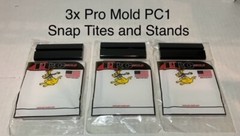 3x Lot Pro Mold PC1 Regular Card Mini-Snap Tite Card Holder (up to 20pt) & Stand