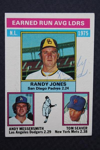 San Diego Padres Randy Jones signed autographed 1974 Topps NL ERA Leaders Card +