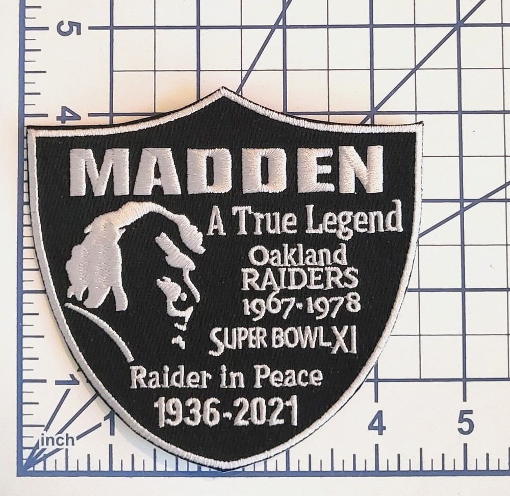 Oakland Raiders Madden True Legend 4.5&Prime; Iron/Sew On Patch Free Tracking!