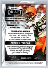 Antonio Freeman Autograph 2023 Leaf Draft Football #BA-AF1 Green Bay Packers
