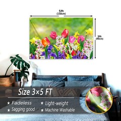 Spring Summer Flowers 36 inches by 60 inches, Flags