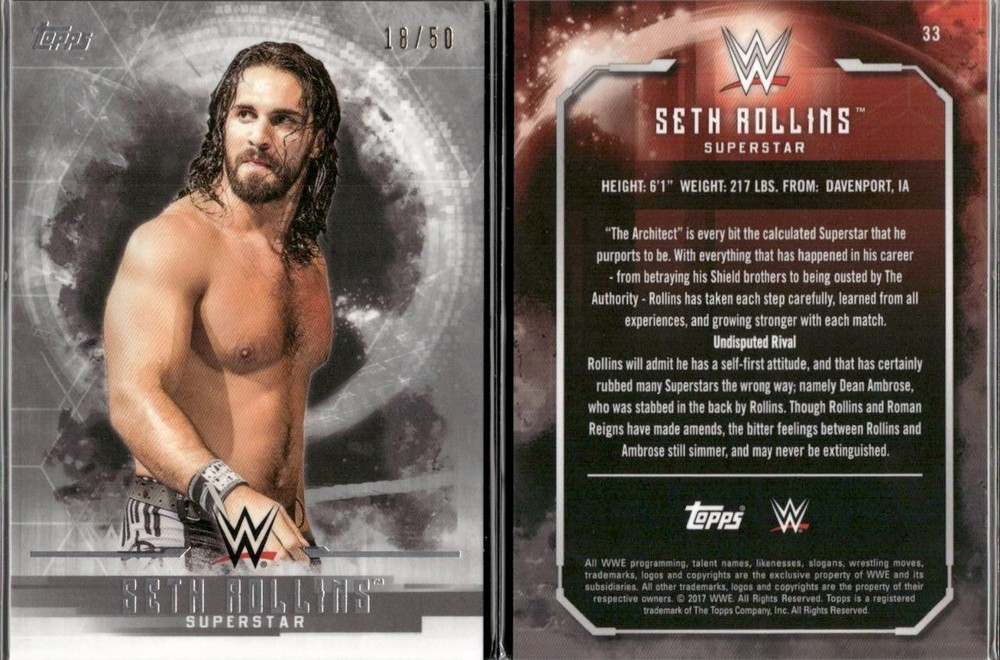 2017 Topps WWE Undisputed Silver – Seth Rollins (#33) The Architect 18/50
