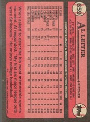1989 Topps AL LEITER#659 New York Yankees