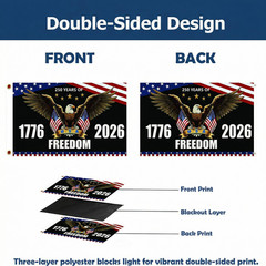250th Anniversary American 3 x 5 feet (36 x 60 inches), Red, White, And Blue