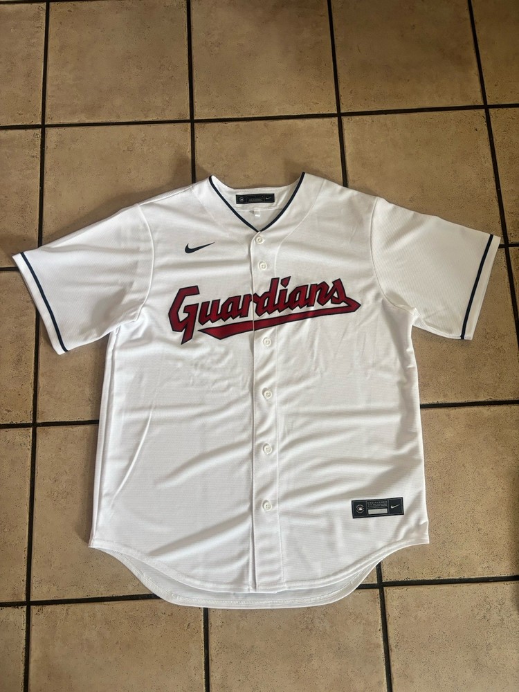 Nike Cleveland Guardians Major League Baseball Official Jersey White Red Navy M