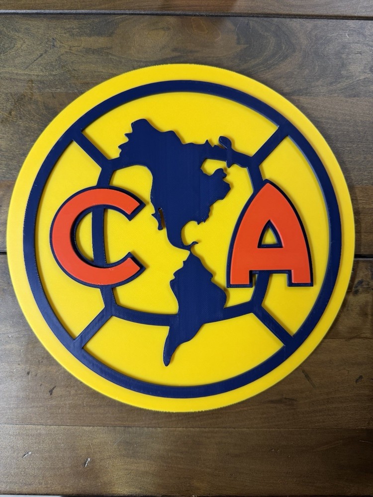 Club América 3D Wall Sign | Soccer Fan Decor Man Cave, Game Room, Office Display