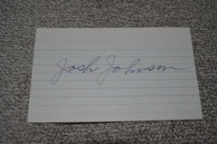 Josh Johnson Negro League signed 3×5 index card Homestead Grays NY Black yankees