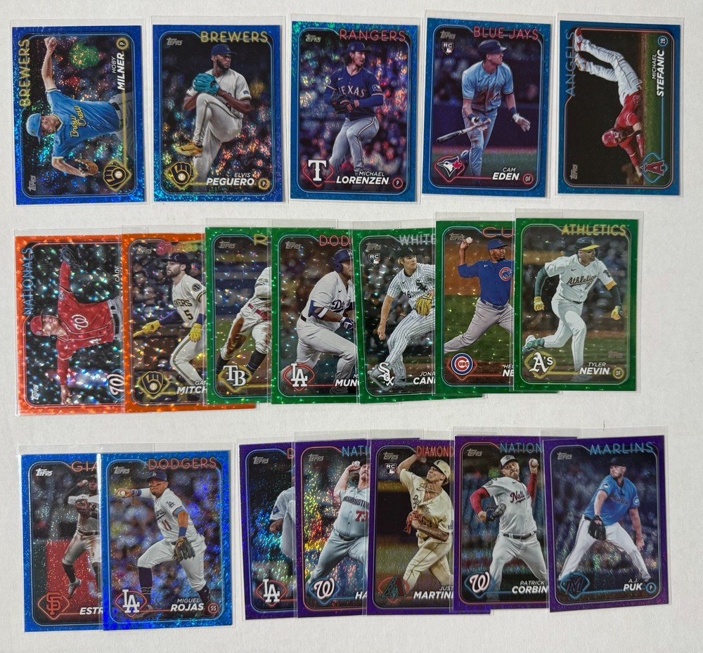 19 2024 Topps Baseball Update Color Lot Orange Green Blue Purple #&rsquo;d NO DUPES