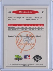 1991 Classic Best – No. 46 – Mike Gardella – Albany Yankees – Pitcher
