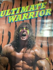 Original VTG WWF Ultimate Warrior 1989 Wrestling Poster WWE Pin Holes