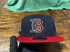 Boston Red Sox 1999 ASG Cascading Logo Navy Red NEW ERA FITTED 7 3/4 Green UV