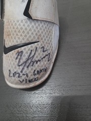 Game Used Nike And Signed Elbow Guard Nico Hoerner hologram MLB Authentication