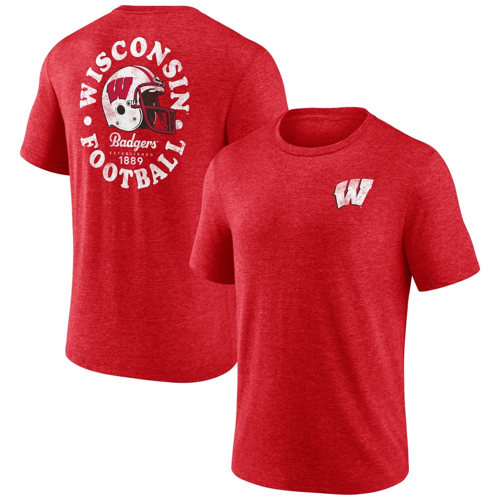 Men&rsquo;s Fanatics MTO Label Heather Texas Orange Wisconsin Badgers Old-School Bold