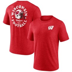 Men&rsquo;s Fanatics MTO Label Heather Texas Orange Wisconsin Badgers Old-School Bold