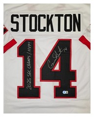 Gunner Stockton Autographed Georgia Custom White Jersey 2025 SEC MVP Beckett COA