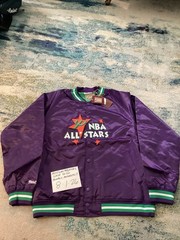 NWT Mitchell & Ness 1995 NBA All Star Purple Satin BD Jacket Men’s B&T Sz 2XLB