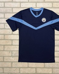 Manchester City Youth XL 2023 Training Jersey Navy Baby Blue Stripe