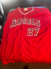 MIke Trout rare Angels SGA jersey pre-pandemic Kloanz stadium give away CF