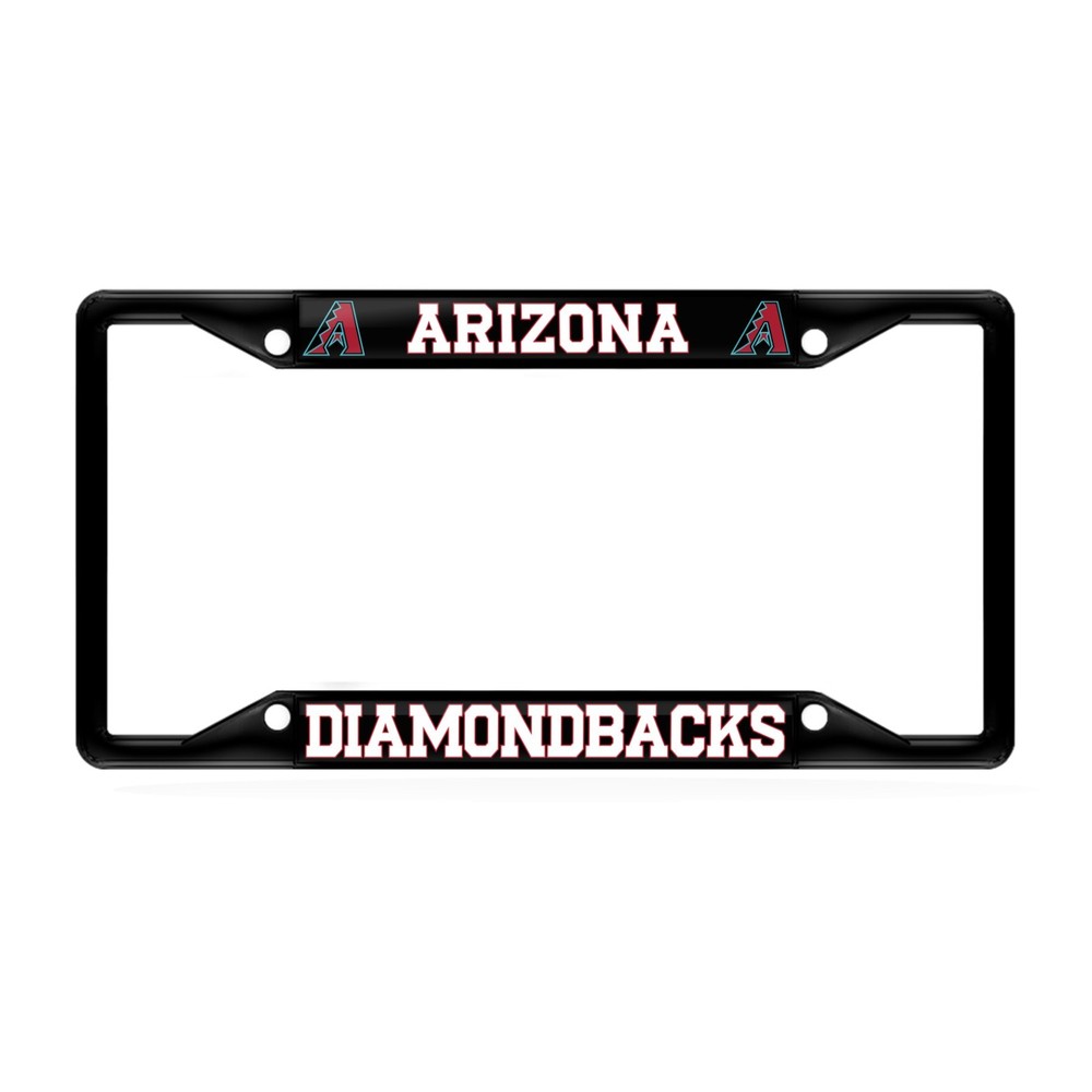 Arizona Diamondbacks MLB 3D Polyurethane 4-Hole Black Metal License Plate Fram